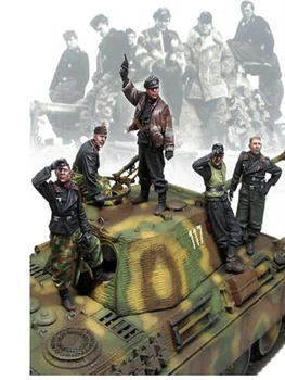 Unassambled 1/35 vojakov za POSADKO (5 ČLOVEK NE TANK) Zgodovinski Smolo kit miniaturni model, Unpainted
