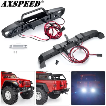 AXSPEED Sprednji, Zadnji Odbijač z LED Luči za Osno SCX10 III AXI03006 AXI03007 Jeep Gladiator 1/10 RC Gosenicah Avtomobilski Deli